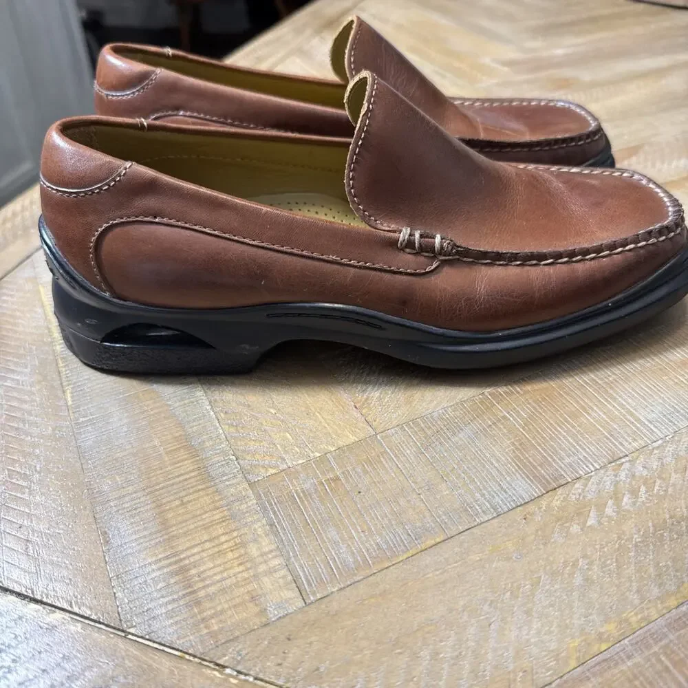 Cole Haan Men’s 7.5 W Brown Leather Slip On Loafers Comfort Dress Casual Shoes